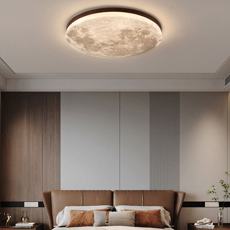 Plafonnier LED Rond Nordic Minimaliste | Lampe en Acrylique Forme Lune, Monture Encastrée