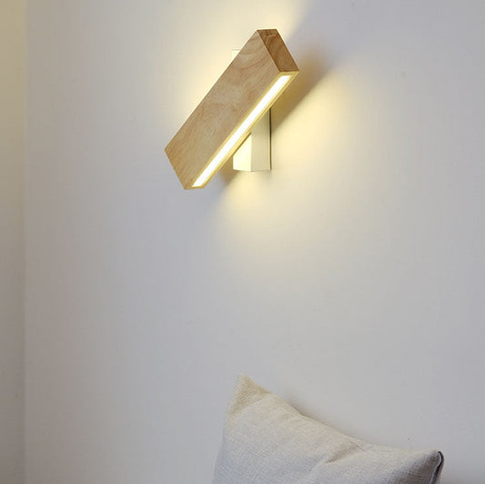 Applique LED Bois Pivotante Design Japonais Moderne