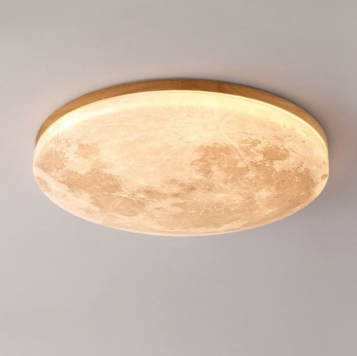 Plafonnier LED Rond Nordic Minimaliste | Lampe en Acrylique Forme Lune, Monture Encastrée