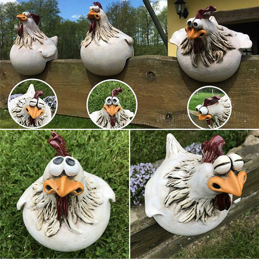 Statue Poule Résine Extérieure – Déco de Jardin Originale et Résistante