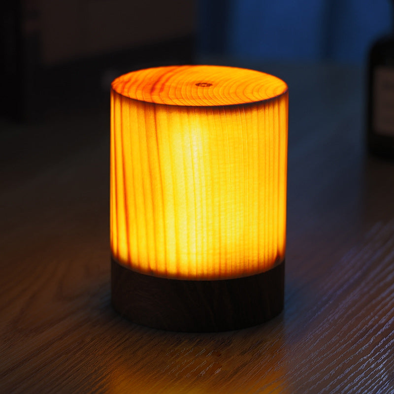 Lampe de Table Tactile LED Sans Fil en Bois Rechargeable