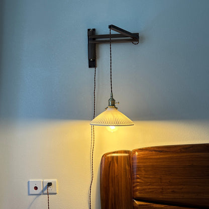 Applique Murale Bois Pliable, Bras Articulé Industriel