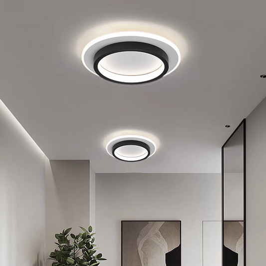 Plafonniers LED Ronds | Métal et Acrylique pour Couloir