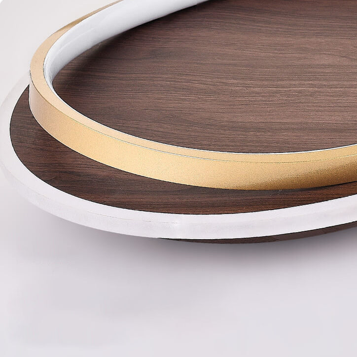 Plafonnier LED Rond Minimaliste | Finition Grain de Noyer au Design Nordique
