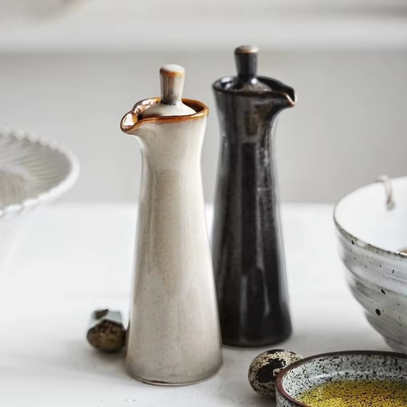 Olio | Bouteille Céramique Épices Huile de Cuisine Nordique