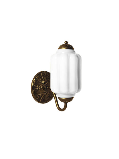 Applique Murale Vintage Verre Opalin Laiton Forgé