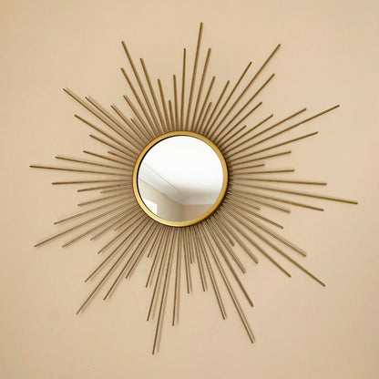 Miroir Soleil Doré en Métal 60cm – Style Vintage