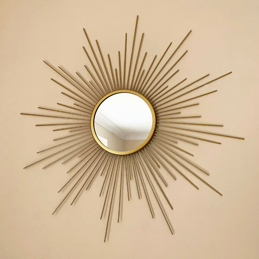 Miroir Soleil Doré en Métal 60cm – Style Vintage