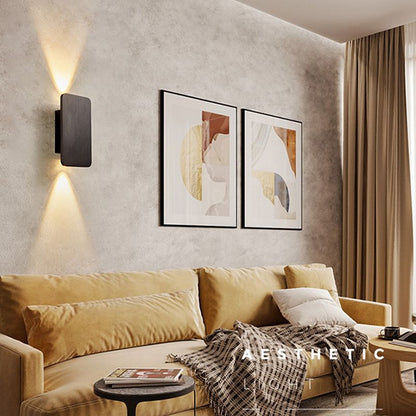 RectangularGlow – Applique Murale LED Postmoderne en Aluminium Doré pour Couloir ou Salon