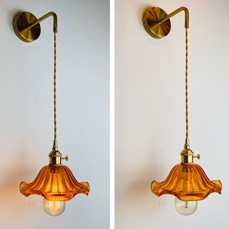 Applique murale nordique 1 lumière – abat-jour en verre givré