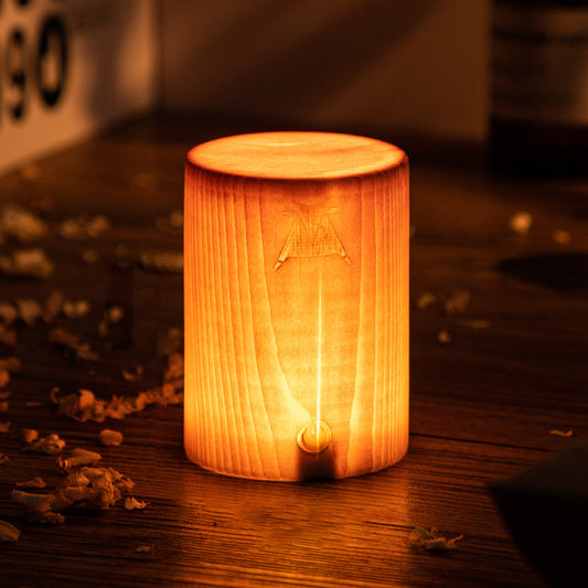 Lampe de Table Tactile LED Sans Fil en Bois Rechargeable