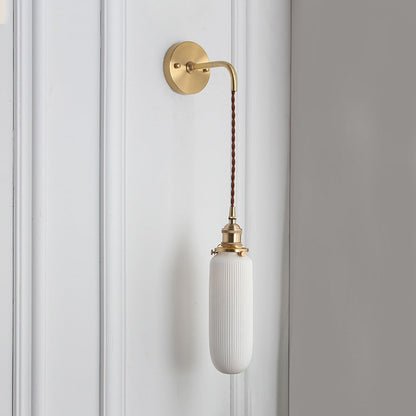 Applique Murale Porcelaine Blanche & Douille Laiton