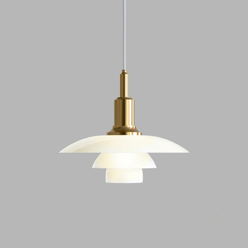 Suspension Danoise en Verre Opalin – Style Scandinave