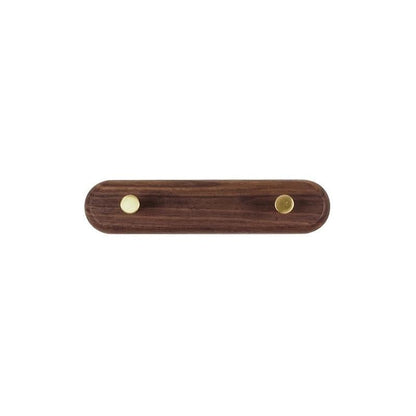 Porte-Manteau Mural Scandinave en Bois Naturel et Laiton