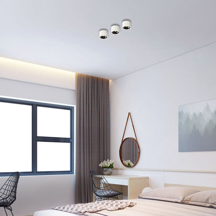 Plafonnier LED Rond Moderne | Spotlight Minimaliste avec Monture en Encastrement et Réglable