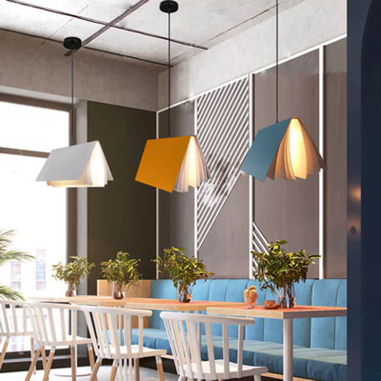 Suspension Design Livre Volant – Luminaire 1 Lumière en Métal et PVC