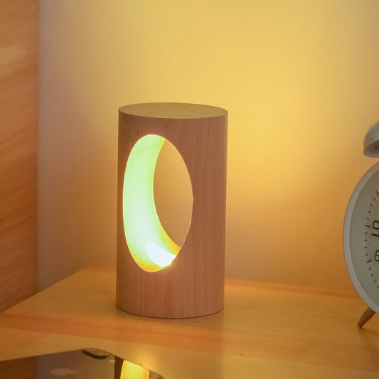 Lampe LED Rectangle Bois USB – Design Japonais Naturel