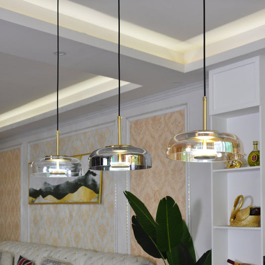 Suspension Luminaire CROP – Éclat rétro et verre coloré pour une touche artistique