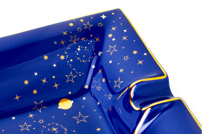 Vide-Poche Porcelaine Luna, Cendrier Doré 22 Carats