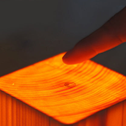Lampe de Table Tactile LED Sans Fil en Bois Rechargeable