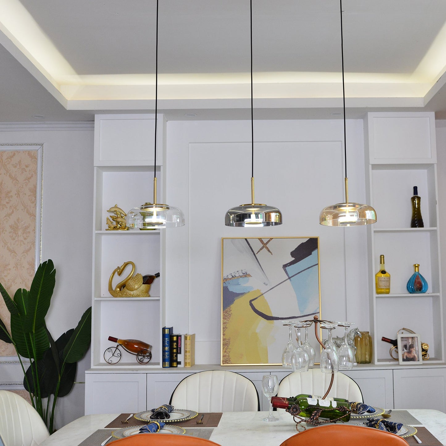 Suspension Luminaire CROP – Éclat rétro et verre coloré pour une touche artistique