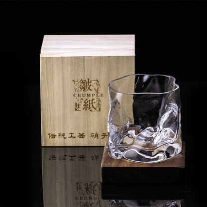 Verre à Whisky Japonais, Verre Taillé Crumple, 280 ml