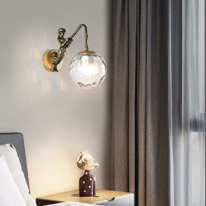 Applique Murale Sirène Vintage Rustique – 1 Lumière avec Finition Artistique