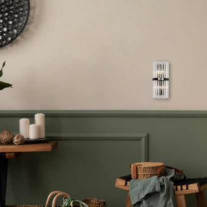 Applique Murale Luxe LED Inox et Cristal, 3000K