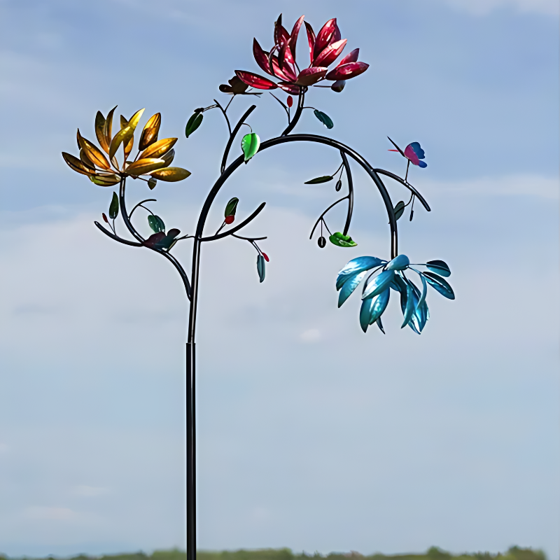 Carillon de Jardin Coloré à Motif Papillons et Fleurs – Pour une Touche Magique en Plein Air
