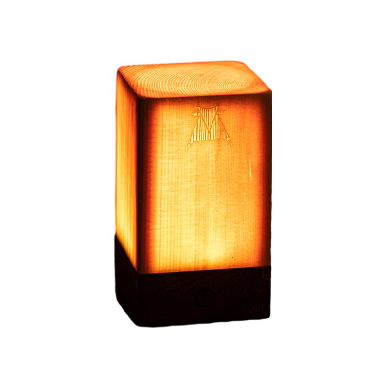 Lampe de Table Tactile LED Sans Fil en Bois Rechargeable