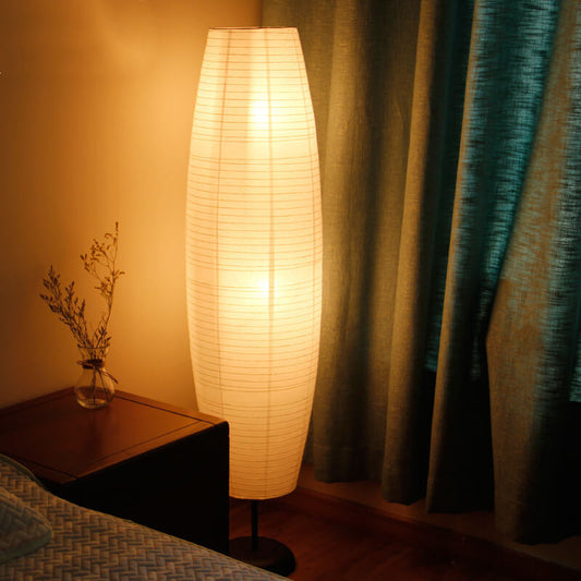 Lampadaire Colonne Papier Riz Style Nordique – 2 Ampoules