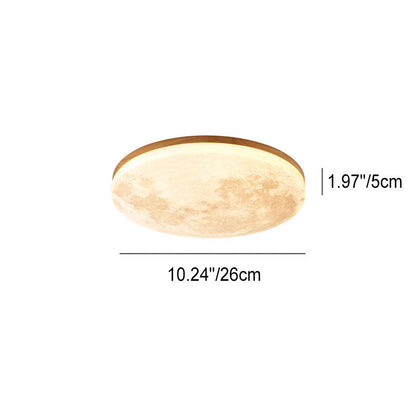 Plafonnier LED Rond Nordic Minimaliste | Lampe en Acrylique Forme Lune, Monture Encastrée