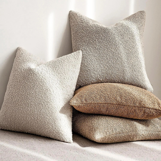 Housse de Coussin Bouclé – Style Tulum Élégant et Confortable