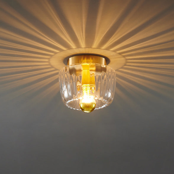 Lumière de plafond encastrée moderne en verre forme soleil cuivre pleine à double usage 1 lumière