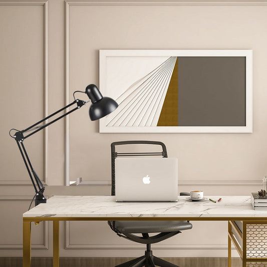 Lampe de Bureau à Bras Long Orientable avec Pince