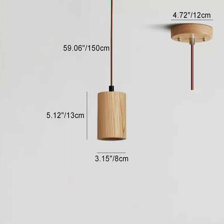 Suspension Cylindrique en Bois Naturel – Éclairage Moderne et Chaleureux pour Tous Vos Espaces
