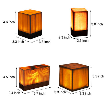 Lampe de Table Tactile LED Sans Fil en Bois Rechargeable