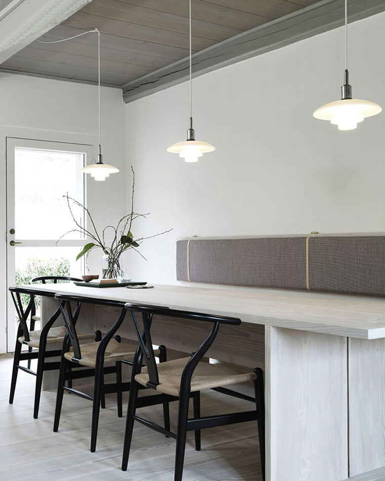 Suspension Danoise en Verre Opalin – Style Scandinave