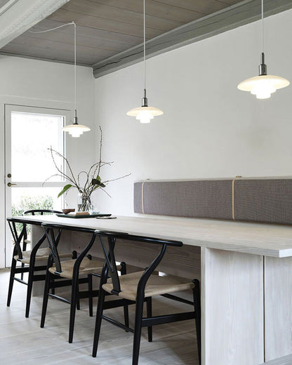 Suspension Danoise en Verre Opalin – Style Scandinave