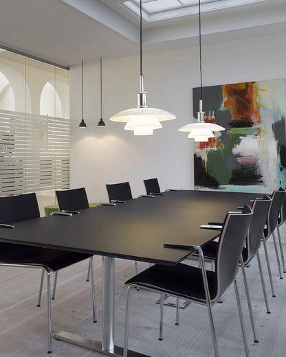 Suspension Danoise en Verre Opalin – Style Scandinave