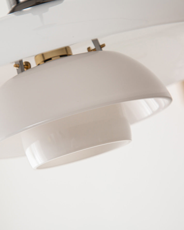 Suspension Danoise en Verre Opalin – Style Scandinave
