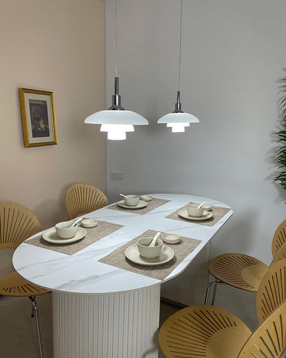 Suspension Danoise en Verre Opalin – Style Scandinave