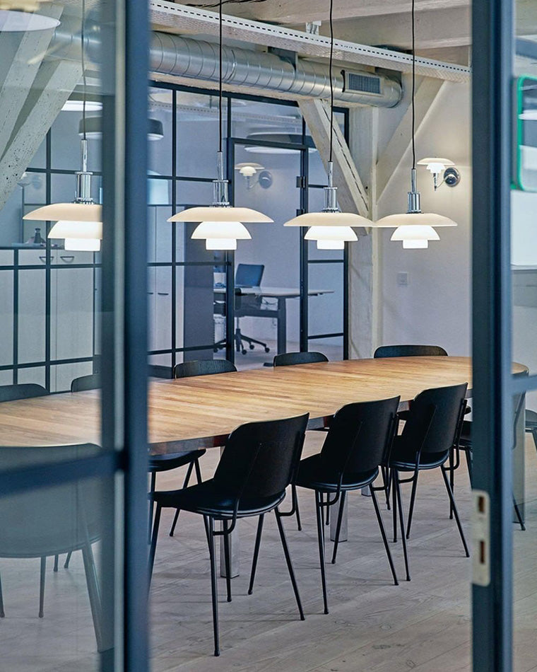 Suspension Danoise en Verre Opalin – Style Scandinave