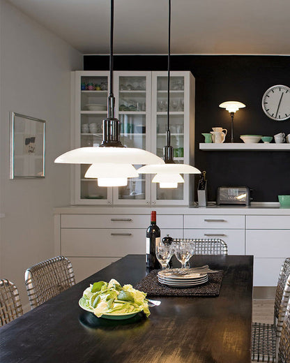 Suspension Danoise en Verre Opalin – Style Scandinave