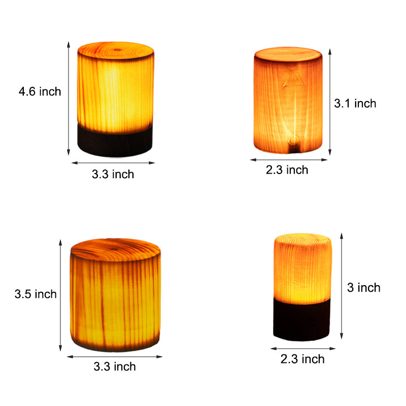 Lampe de Table Tactile LED Sans Fil en Bois Rechargeable