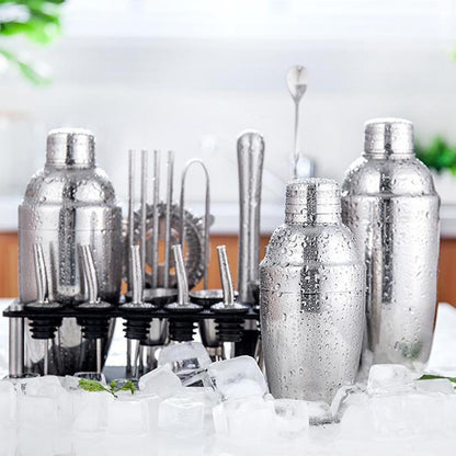 Barkeeper Set – Kit de Barman 23 Pièces en Inox avec Support Organisé