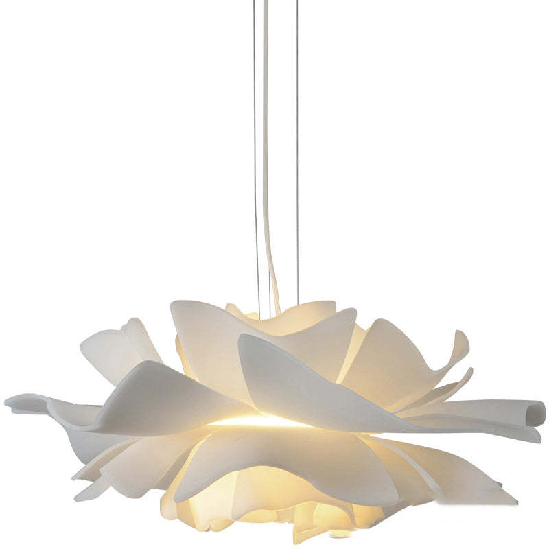 Suspension Moderne Métal Blanc Forme Fleur