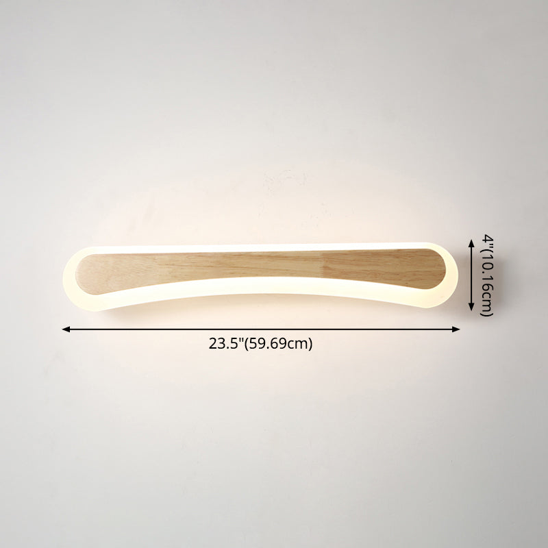 Applique LED Murale Bois Moderne pour Salle de Bain