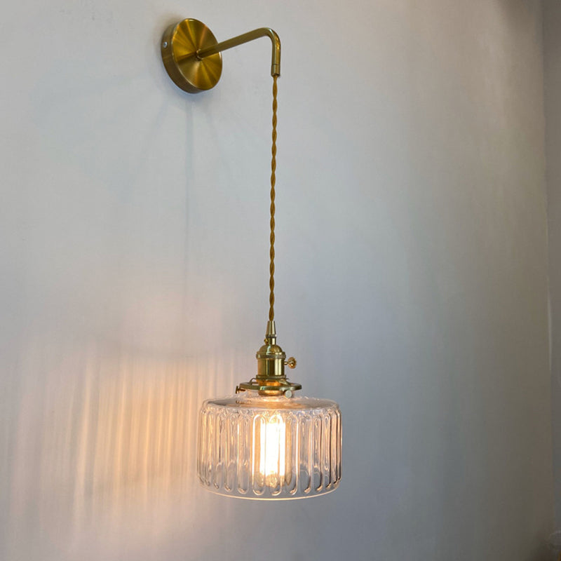 NordicGlow – Applique Murale 1 Lumière en Verre Nervuré Style Nordique Moderne