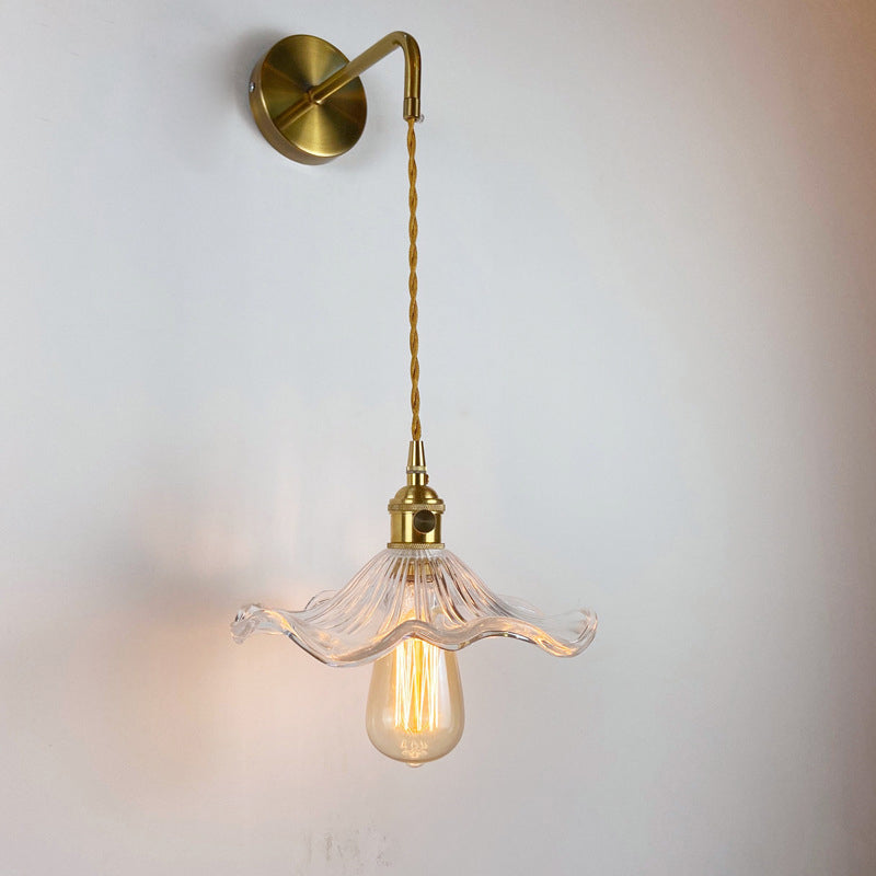 Applique murale nordique 1 lumière – abat-jour en verre givré